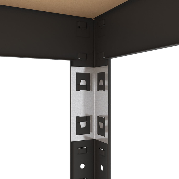 Металлический стеллаж для хранения Nex Budget, 5 полок из МДФ, 2000x1000x400 мм, антрацит [9]