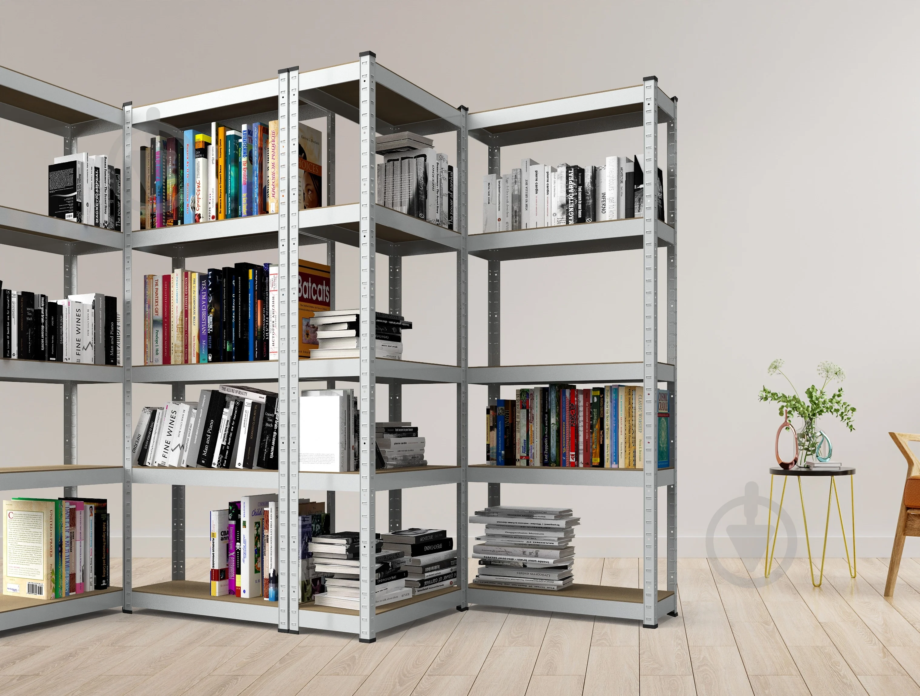 Металлический стеллаж для хранения Nex Standard, 5 полок из МДФ, 2200x1100x450 мм, оцинкованный [2]