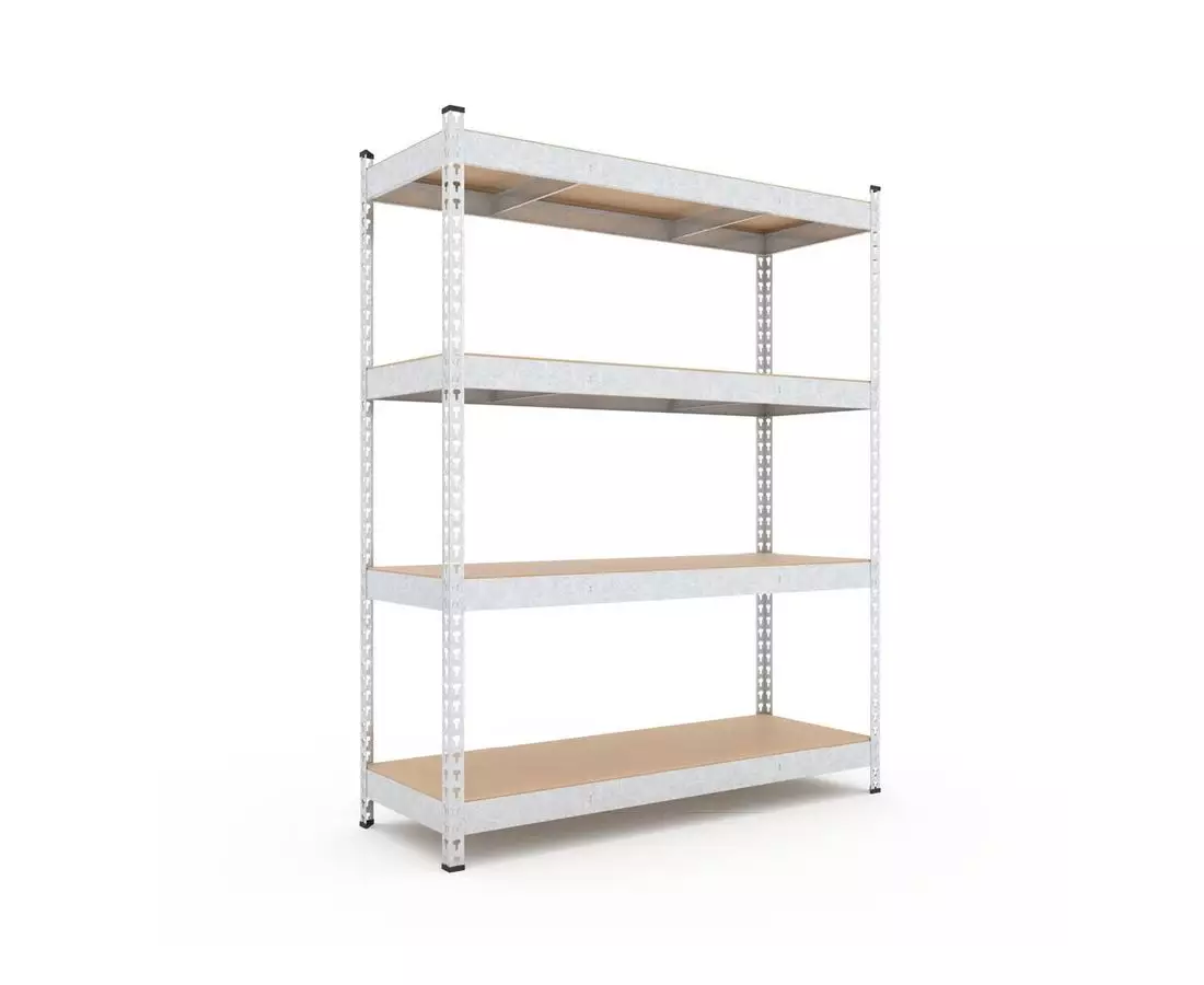 Промышленный металлический стеллаж Nex Titan, 4 полки из МДФ, 1800x1200x400 мм, оцинкованный [1]