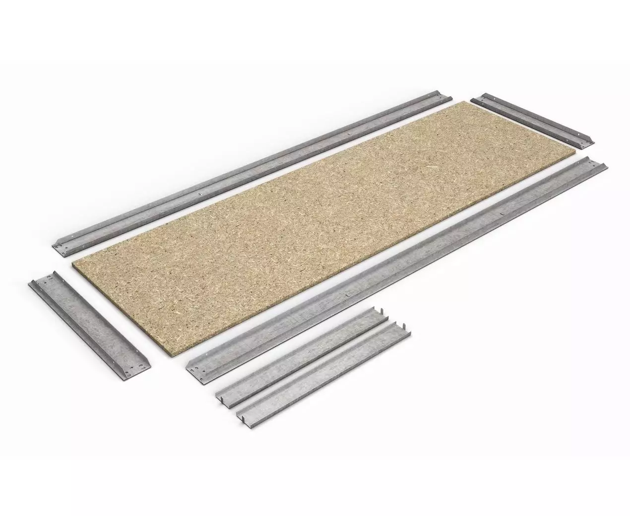 Промышленный металлический стеллаж Nex Titan, 4 полки из МДФ, 1800x1200x400 мм, оцинкованный [4]