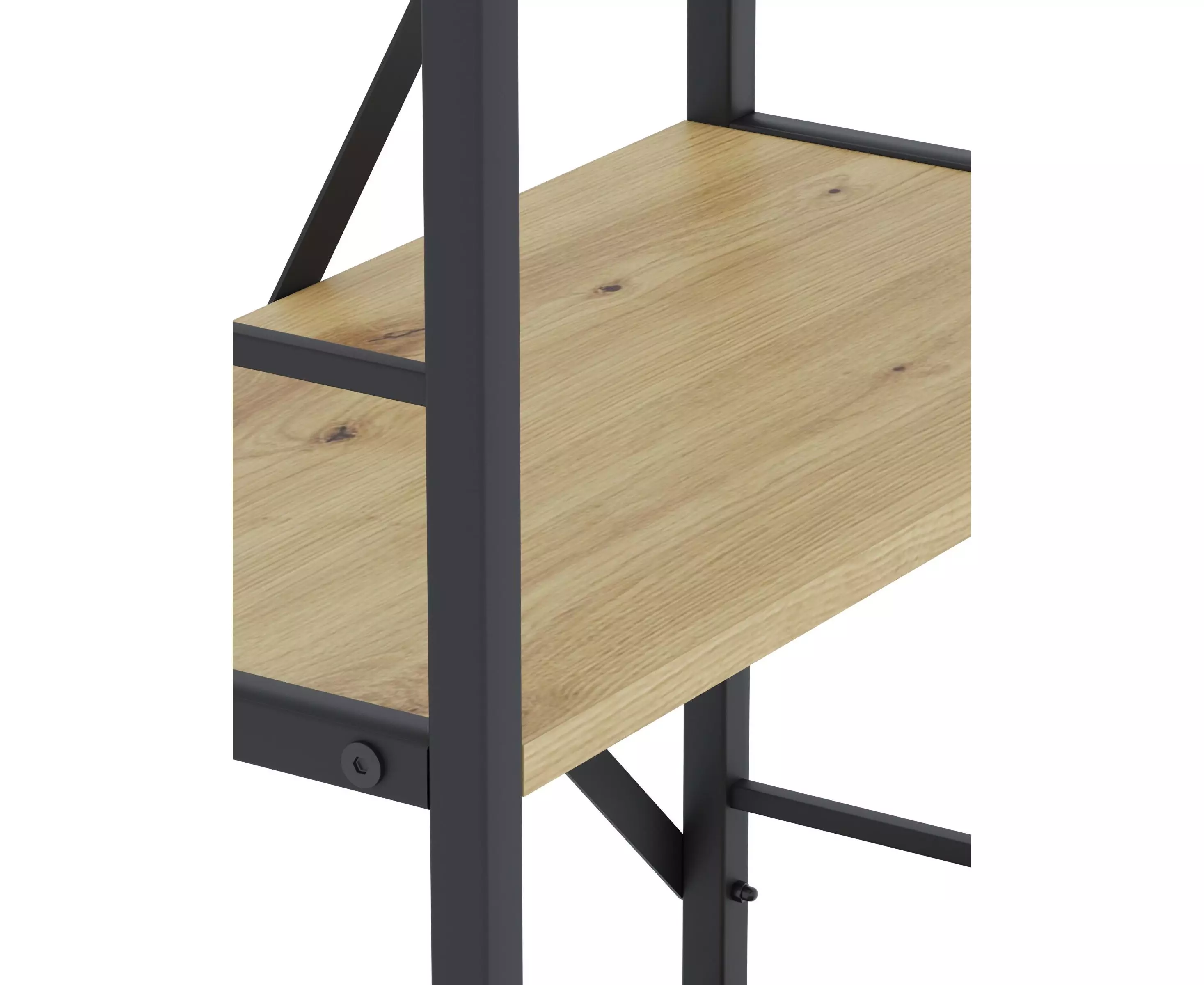 Металлический стеллаж Nex Loft 1100x600x240 мм, 4 полки из ЛДСП, антрацит / дуб Артизан – компактный и стильный вариант хранения [7]