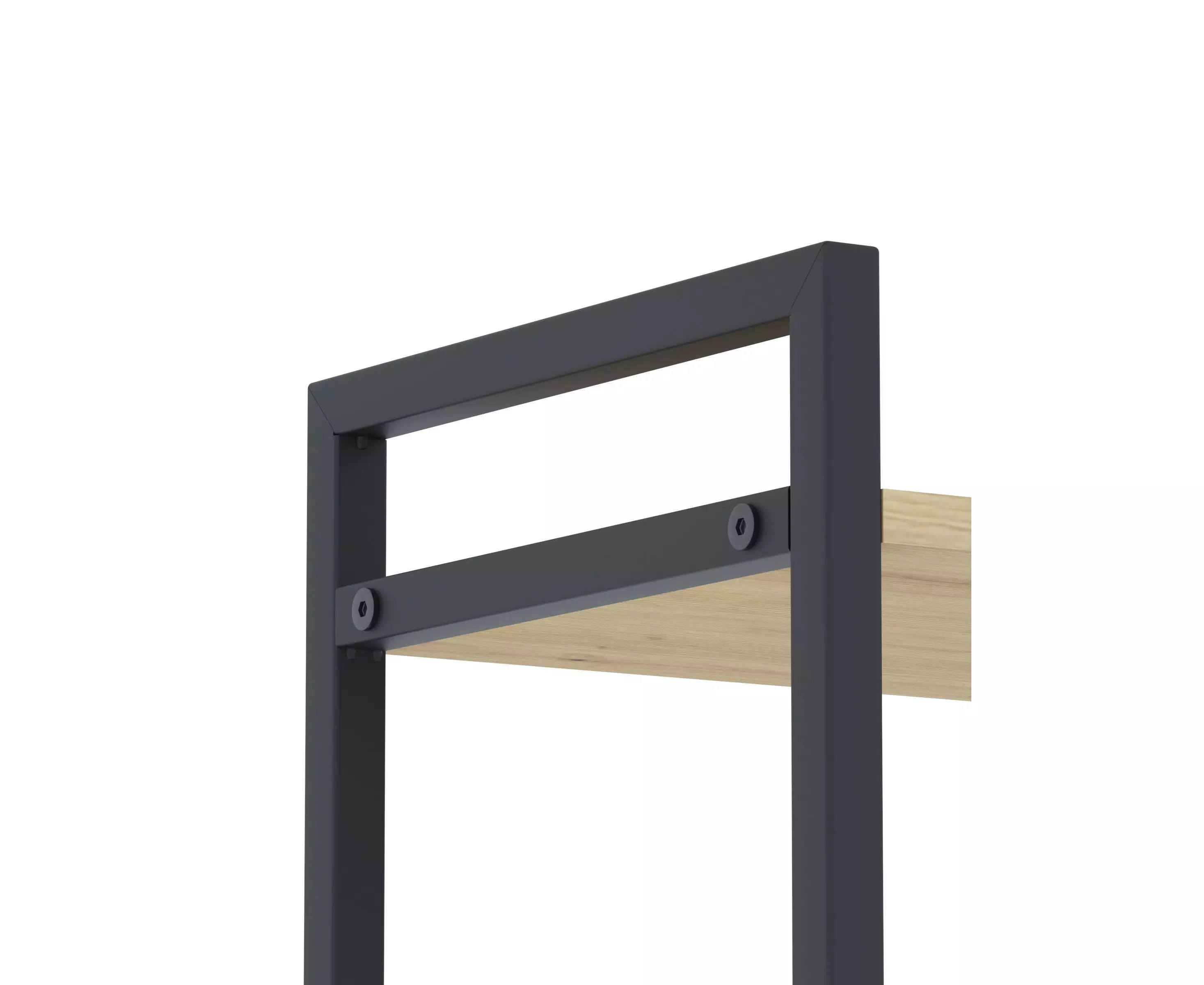 Металлический стеллаж Nex Loft 1100x600x240 мм, 4 полки из ЛДСП, антрацит / дуб Артизан – компактный и стильный вариант хранения [9]