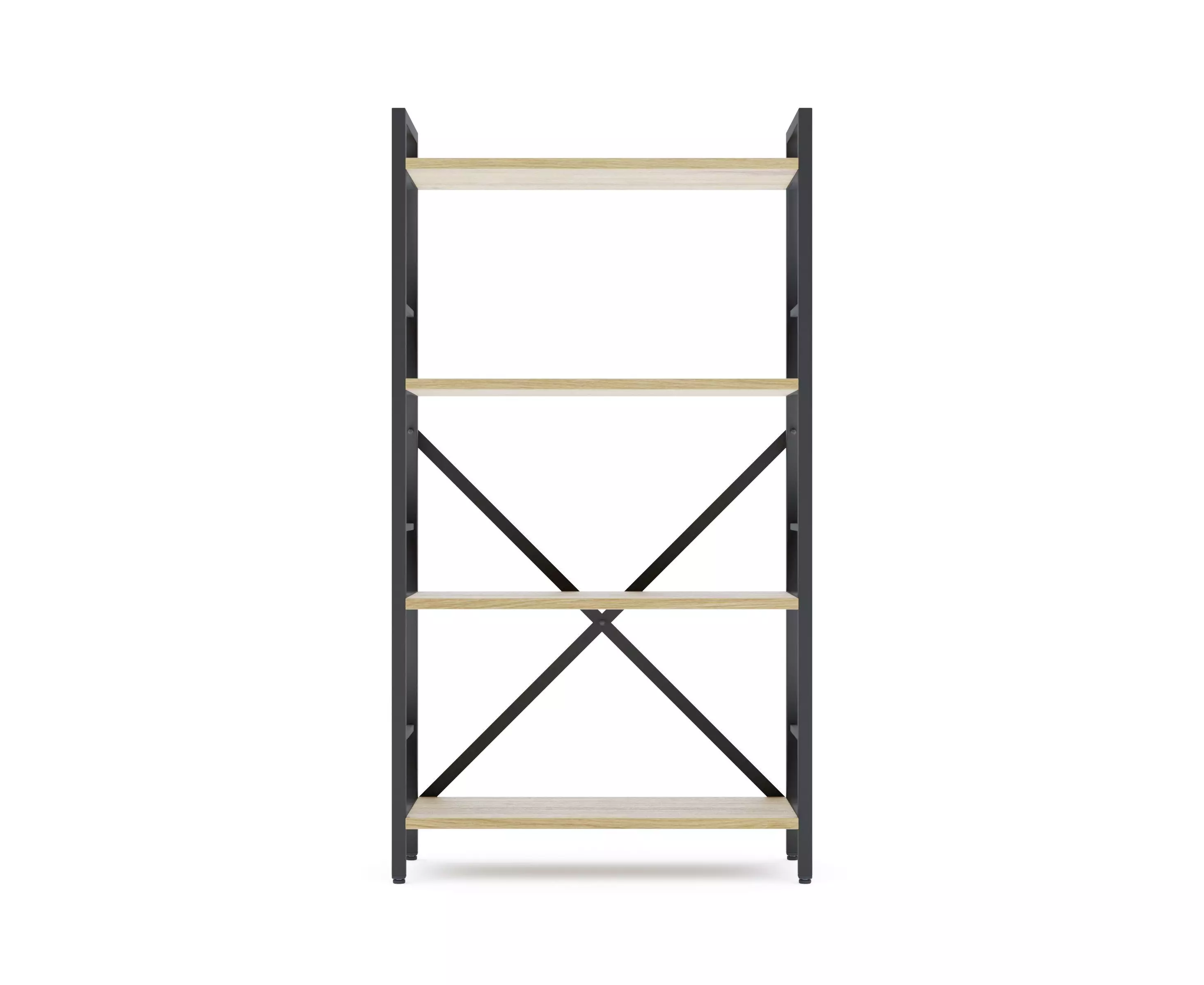 Металлический стеллаж Nex Loft 1100x600x240 мм, 4 полки из ЛДСП, антрацит / дуб Артизан – компактный и стильный вариант хранения [10]