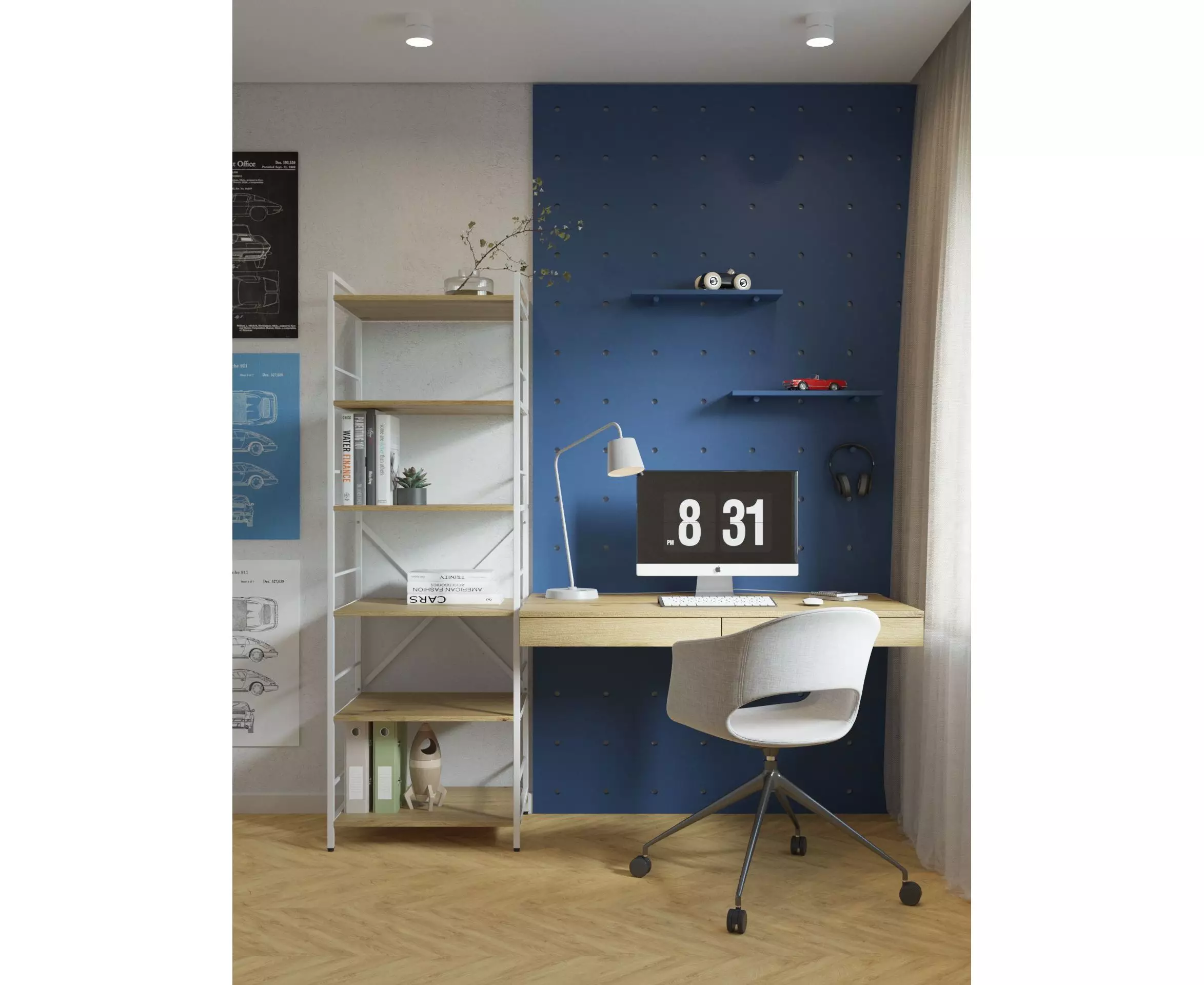Металлический стеллаж Nex Loft 1700x800x350 мм, 5 полок, ДСП, Белый/Дуб Artisan – элегантность и практичность в одном решении [5]