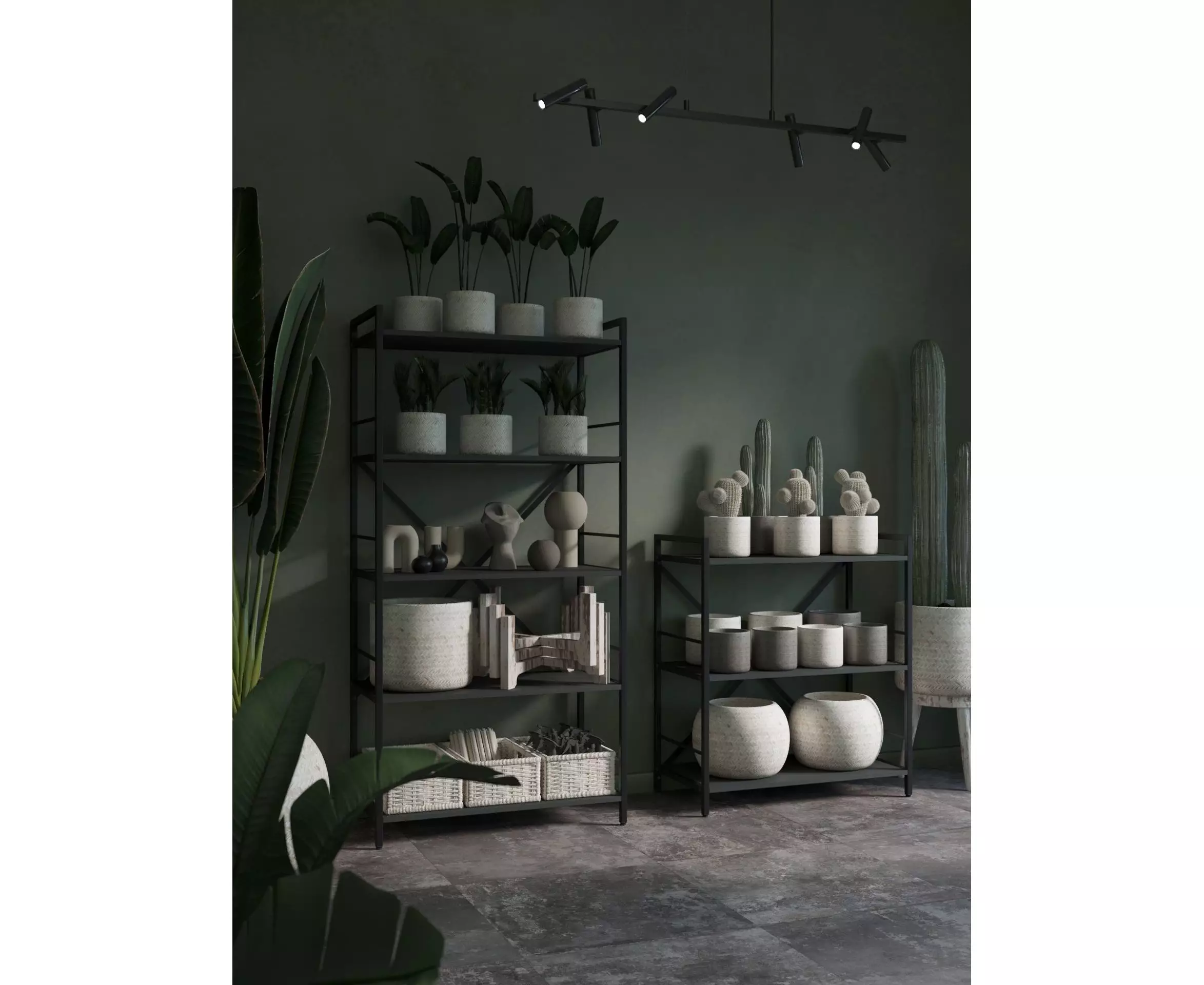 Raft metalic Nex Loft 1800x600x240 mm, 6 rafturi, PAL, Anthracite/Anthracite – eleganță industrială și durabilitate [2]