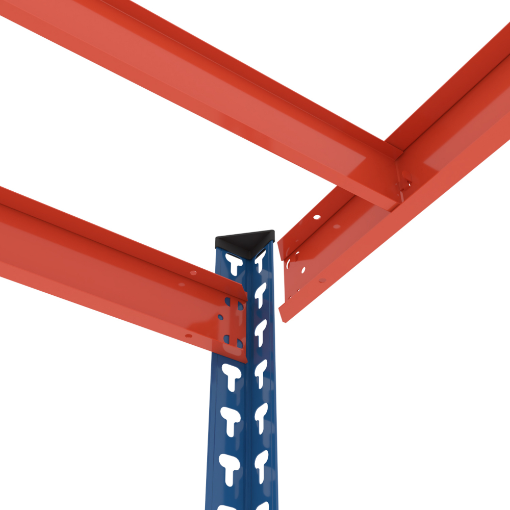 Raft metalic robust Nex Titan 1800x1600x500 mm, 4 rafturi MDF, Blue/Orange [5]