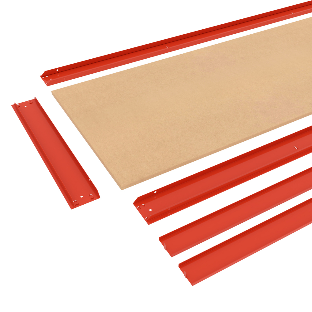 Raft metalic robust Nex Titan 1800x1600x500 mm, 4 rafturi MDF, Blue/Orange [6]