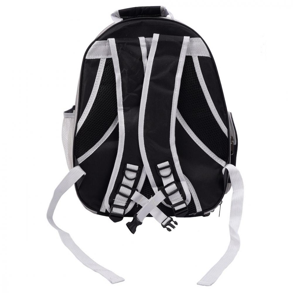 Rucsac pentru animale de companie cu fereastra din plastic, cu spate extensibil, buzunar lateral, Jumi, greutate maxima 6 kg, Negru [9]