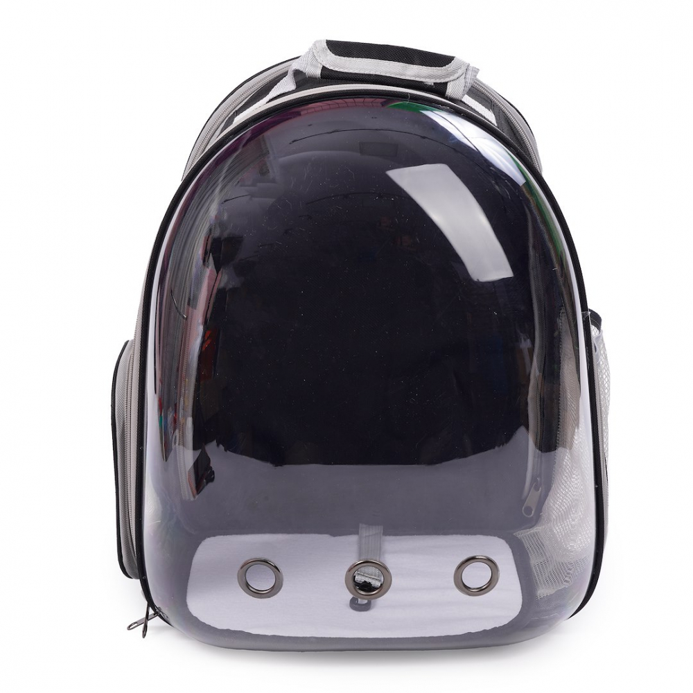 Rucsac pentru animale de companie cu fereastra din plastic, cu spate extensibil, buzunar lateral, Jumi, greutate maxima 6 kg, Negru [3]