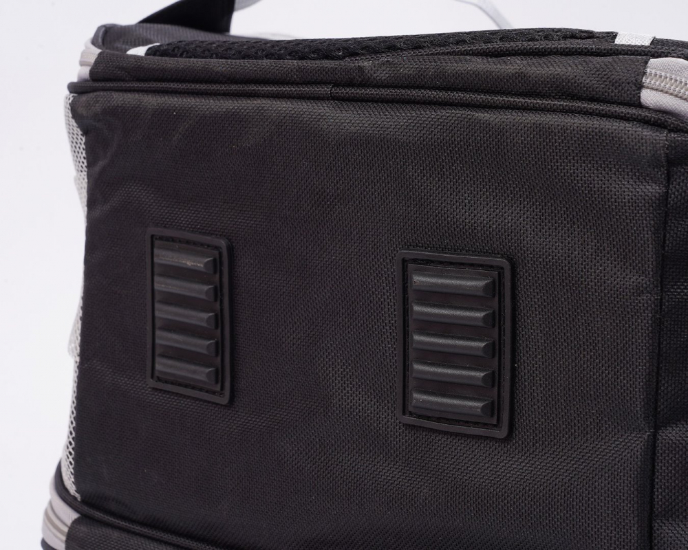 Rucsac pentru animale de companie cu fereastra din plastic, cu spate extensibil, buzunar lateral, Jumi, greutate maxima 6 kg, Negru [4]