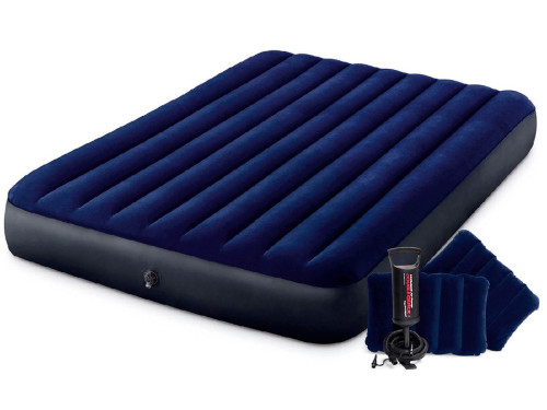 Saltea gonflabilă Velur Classic 152x203x25 cm cu perne și pompă, până la 272 kg [2]