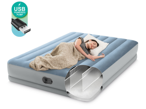 Saltea gonflabilă “Velur MID-Rise Comfort” 152x203x36 cm cu pompă USB 5V încorporată, până la 272 kg [6]