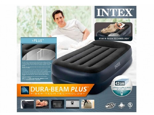 Saltea gonflabilă “Velur Pillow” 99х191х42cm cu tetieră și pompă încorporată 220V, până la 136 kg [2]