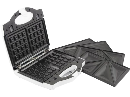 Sandwich Maker Esperanza PORTABELLA EKT006W White, 750W - 3 în 1: Sandwich Maker, Waffle Maker și Grill într-un singur aparat [2]