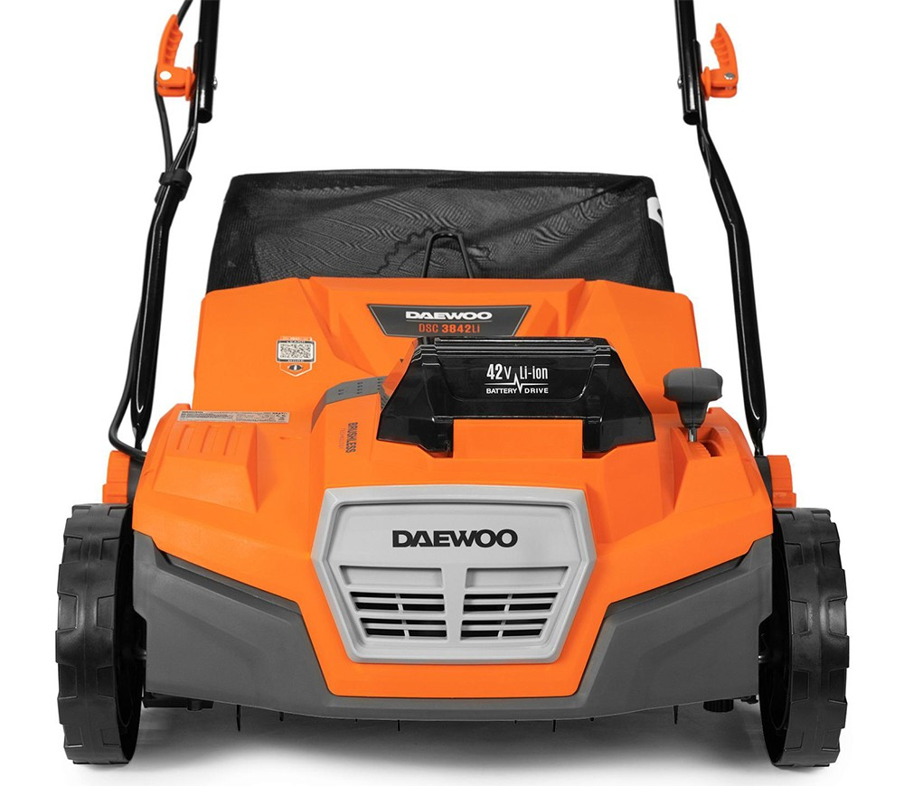 Scarificator și aerator cu acumulator DAEWOO DSC 3842Li Solo (2×21V, fără acumulatori, Motor Brushless, 38 cm, Coș 55L) [3]