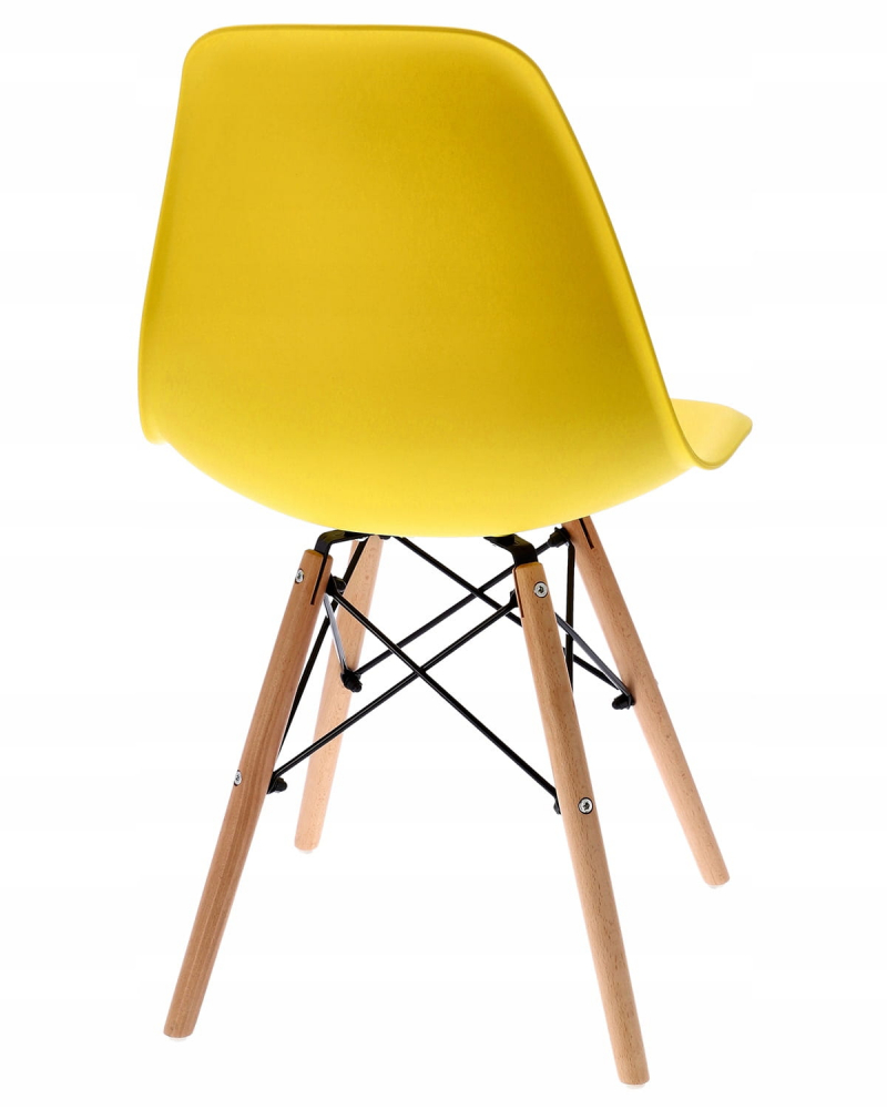 Scaun bucatarie, EVA, Jumi, polipropilena, lemn de fag, 81x46x52cm, Galben [6]