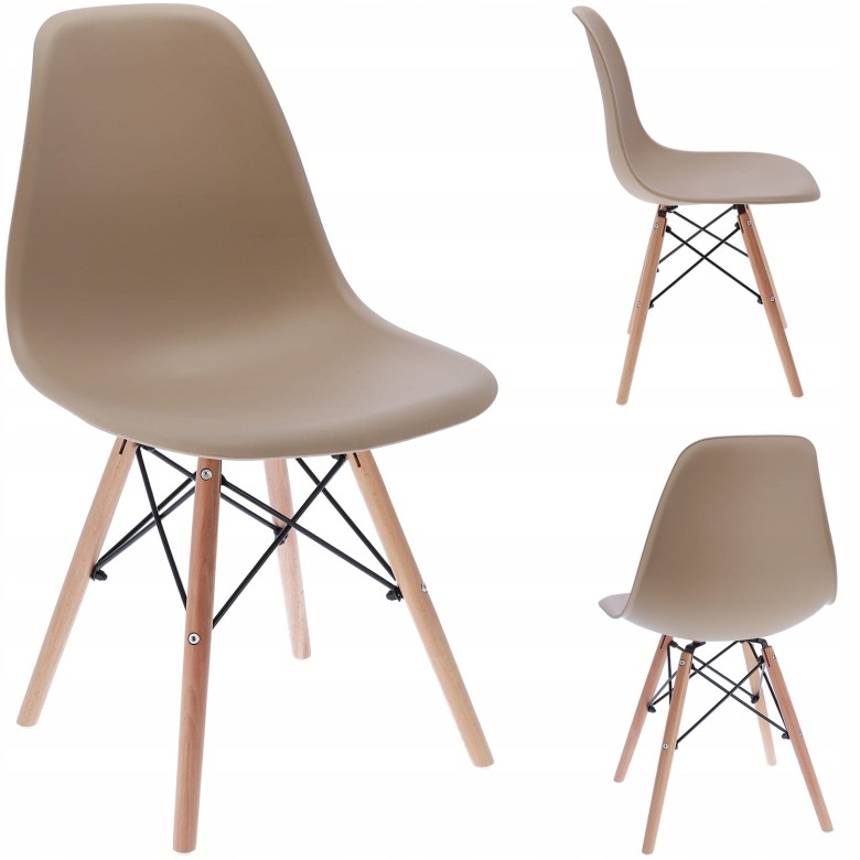 Scaun bucatarie, EVA, Jumi, polipropilena, lemn de fag, 81x46x52cm, Maro [3]