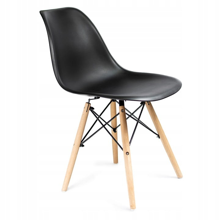 Scaun bucatarie, EVA, Jumi, polipropilena, lemn de fag, 81x46x52cm, Negru [5]