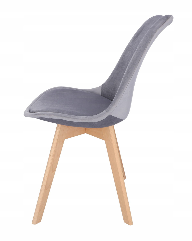 Scaun bucatarie/living, Bari, Jumi, lemn, catifea, 49x60x82 cm, Gri [4]