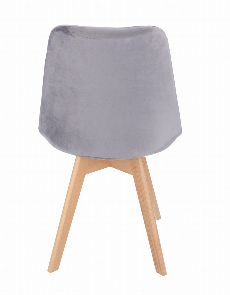 Scaun bucatarie/living, Bari, Jumi, lemn, catifea, 49x60x82 cm, Gri [6]