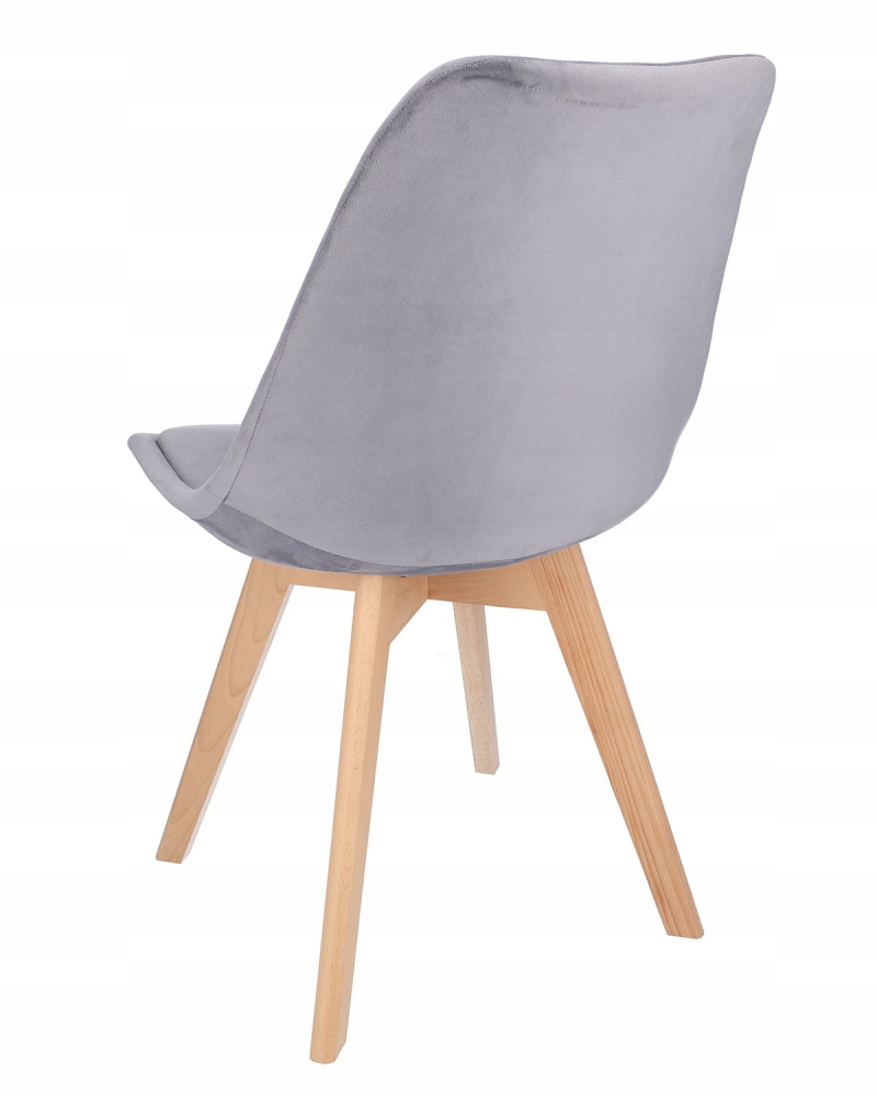 Scaun bucatarie/living, Bari, Jumi, lemn, catifea, 49x60x82 cm, Gri [9]