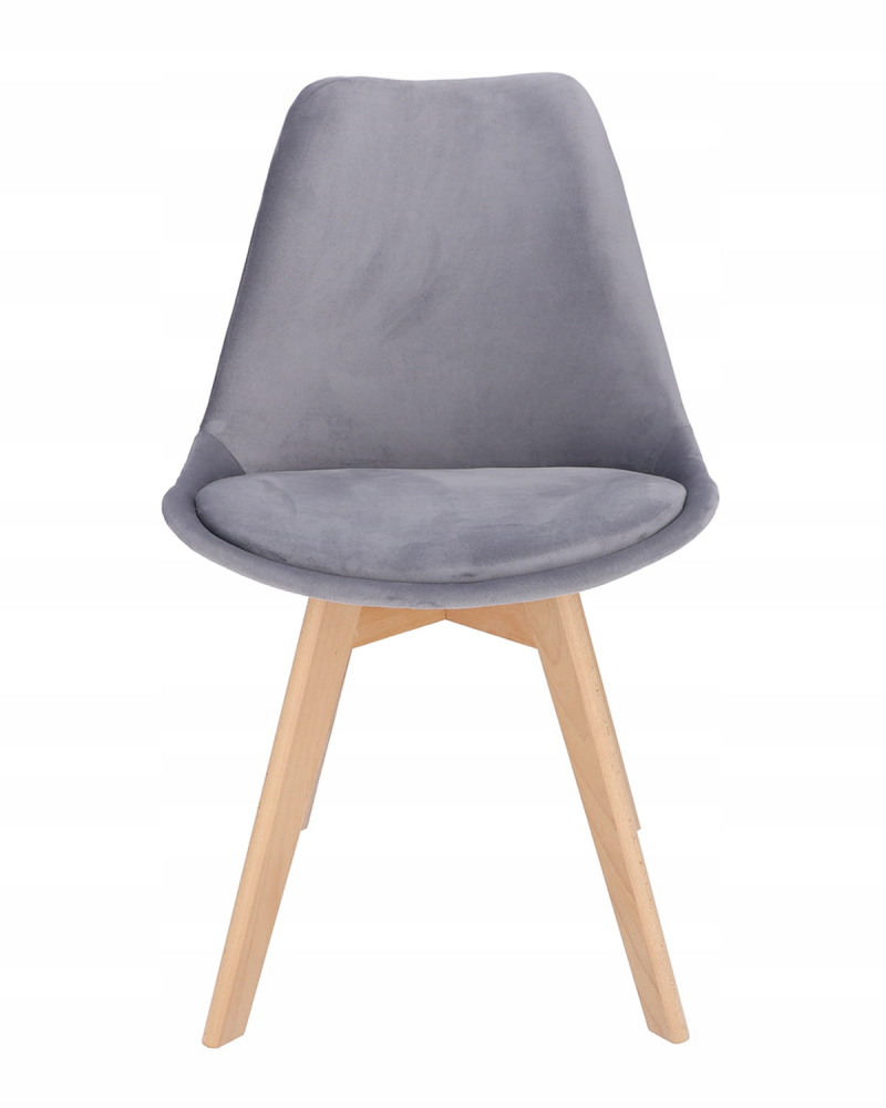 Scaun bucatarie/living, Bari, Jumi, lemn, catifea, 49x60x82 cm, Gri [7]