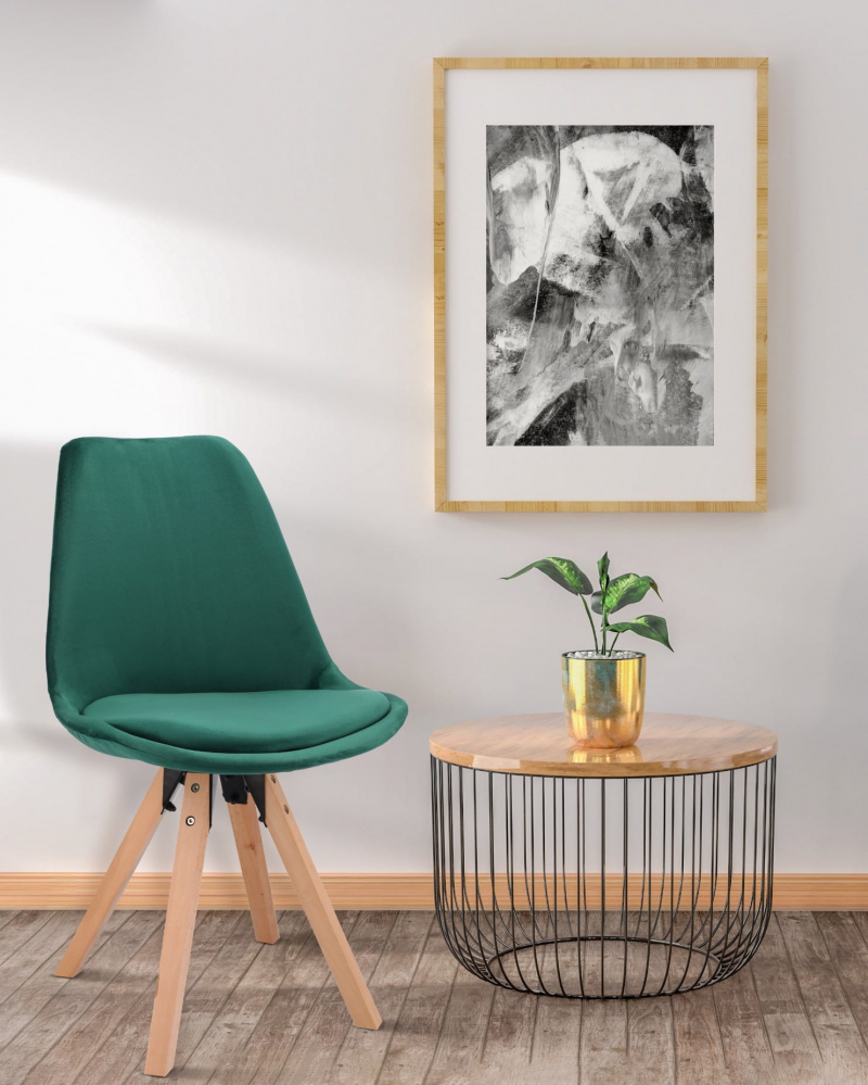 Стул для кухни/гостиной Saida, Jumi, бархат, дерево, 49x52x83 см, зелёный [4]