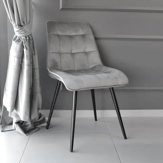 Стул Capella Velvet Grey – Элегантный комфорт и современный стиль для столовой или кухни [2]