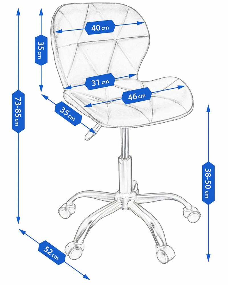 Scaun de birou cu roti Jumi, ENDO, 85x52x40cm, inaltime reglabila, Negru [8]