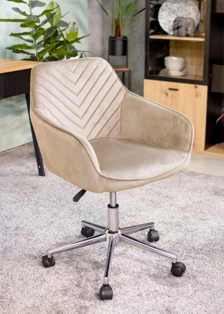 Scaun de birou cu roti Jumi, NAPOLI, 87x57x62cm, inaltime reglabila, Bej [7]