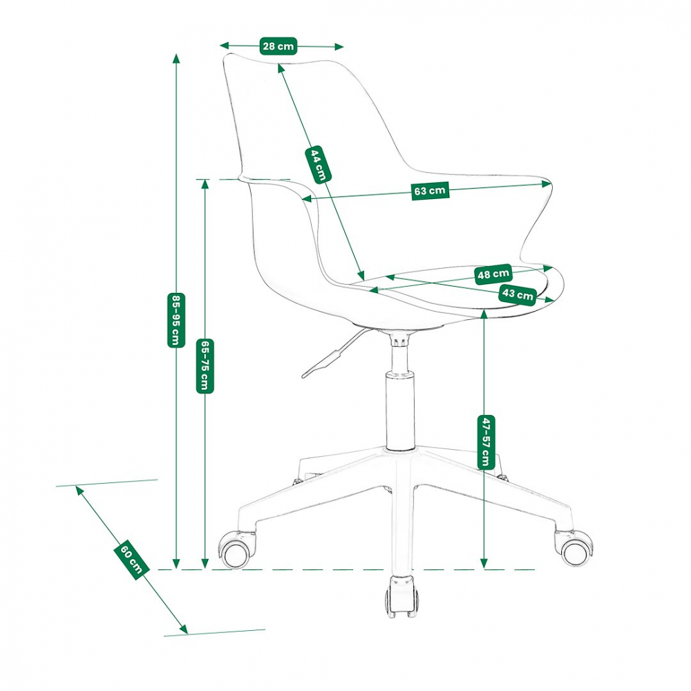 Scaun de birou Jumi, INEZ, 85x60x28cm, inaltime fixa, Bej [5]