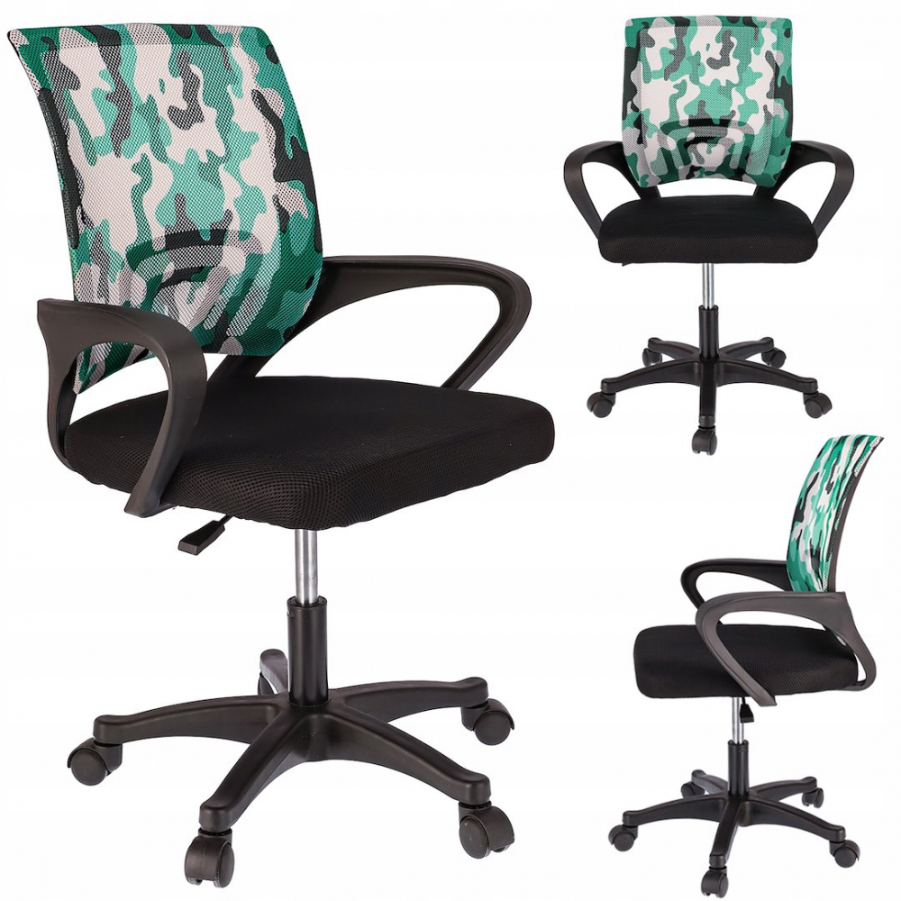 Scaun de birou, Jumi, SMART, 91x64x54cm, inaltime reglabila, capacitate maxima 110kg, Negru/verde [6]