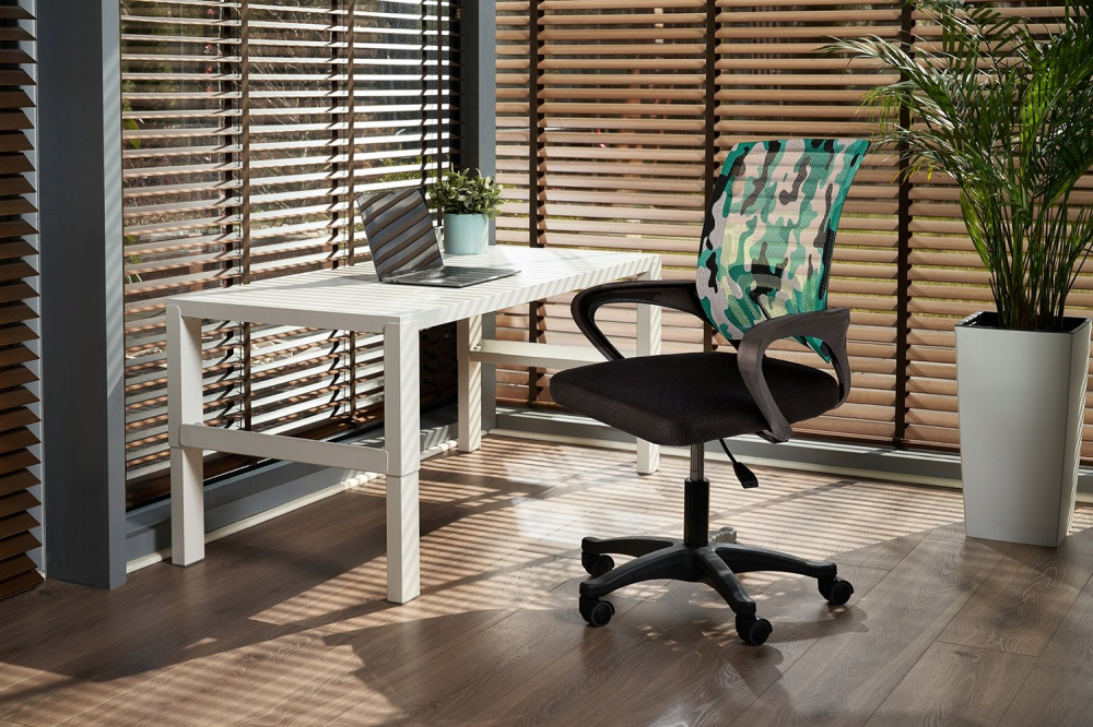 Scaun de birou, Jumi, SMART, 91x64x54cm, inaltime reglabila, capacitate maxima 110kg, Negru/verde [3]