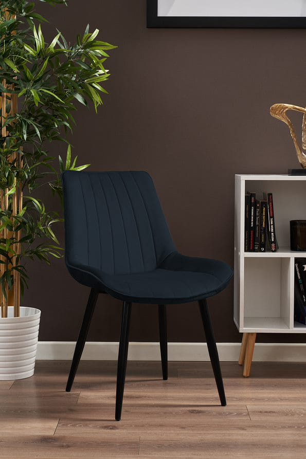 Scaun de bucătărie/living Jumi VIVA, Catifea, Negru – Stil și Eleganță [2]