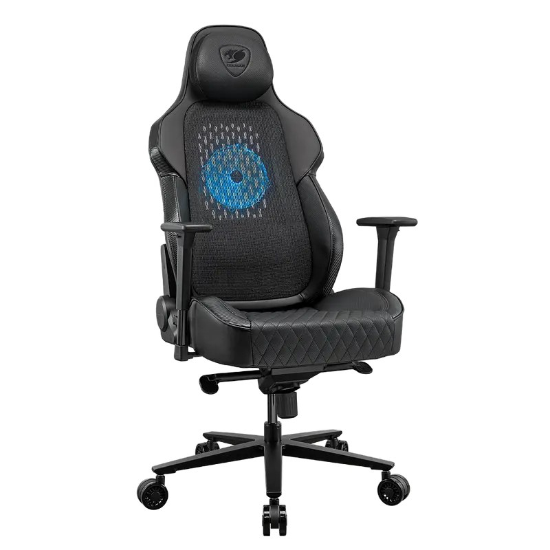 Scaun gaming Cougar NxSys AERO, piele PU, Negru (gazlift clasa 4, spătar 150°, până la 160 kg) [6]