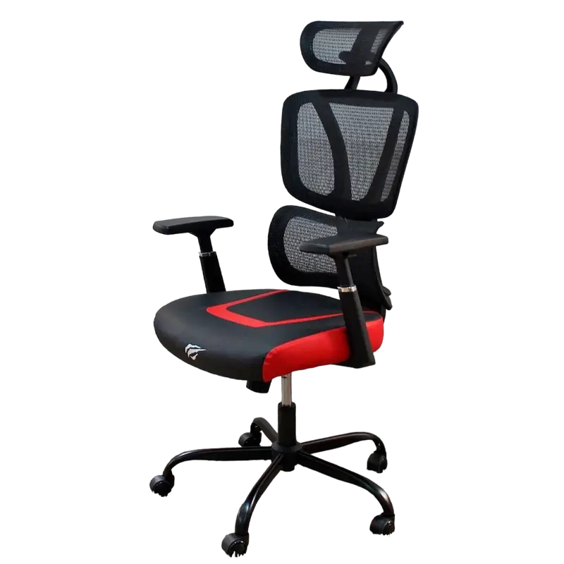 Scaun Gaming Havit GC919, PVC Piele, Negru | Roșu [6]