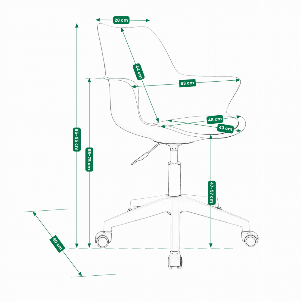 Scaun rotativ scandinav INEZ, Alb – Confort și Stil Modern [7]