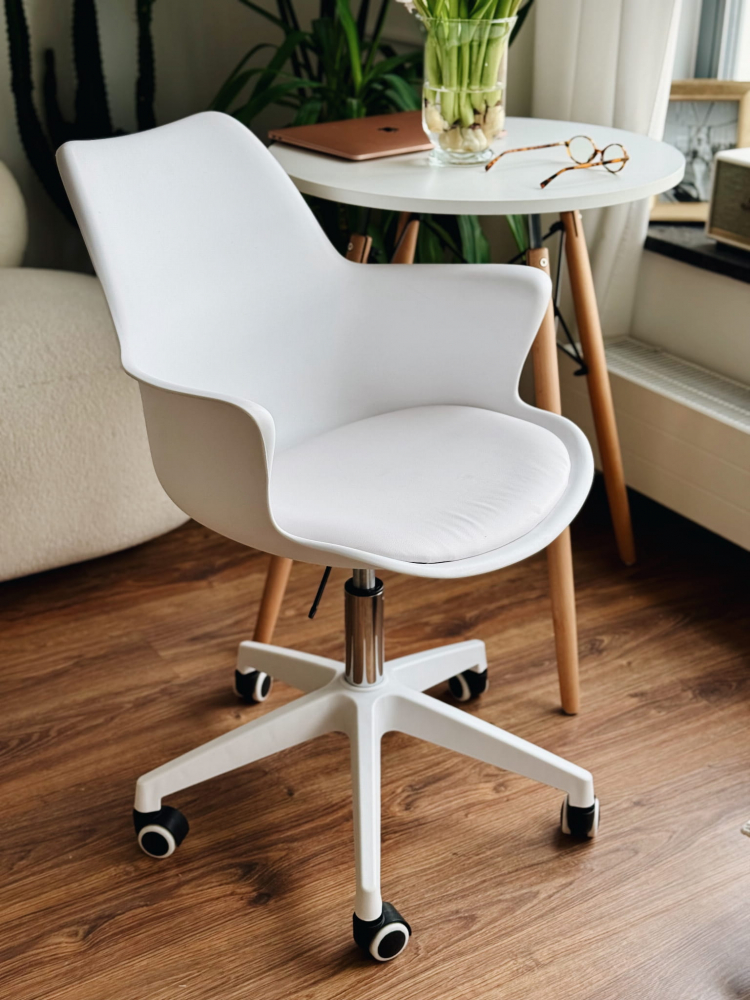 Scaun rotativ scandinav INEZ, Alb – Confort și Stil Modern [4]