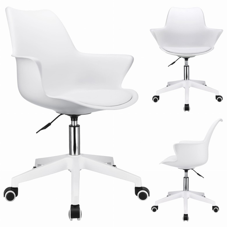 Scaun rotativ scandinav INEZ, Alb – Confort și Stil Modern [6]