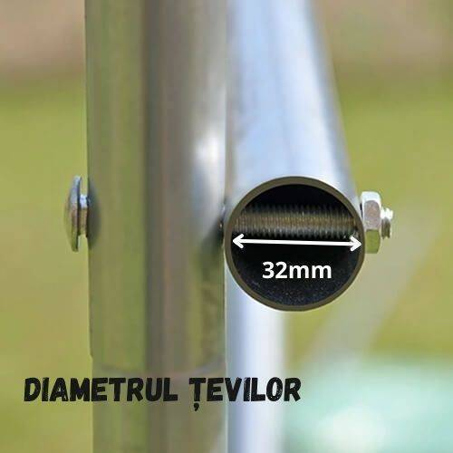 Теплица садовая 12×4×2,5 м, оцинкованная труба Ø32 мм, 2 двери – профессиональная площадь 48 м² с армированной плёнкой 240 г/м² [10]