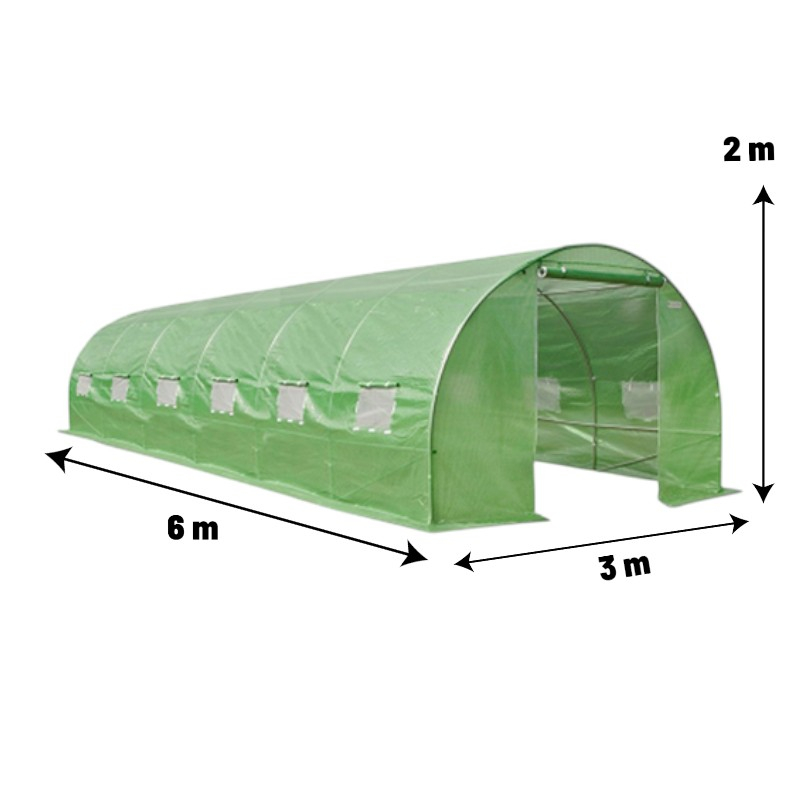 Теплица садовая Деметра 6×3×2 м (18 м²) – Профессиональная модель DM-632 с армированной плёнкой 200 г/м² + ПОДАРОК лопатки и система полива [3]