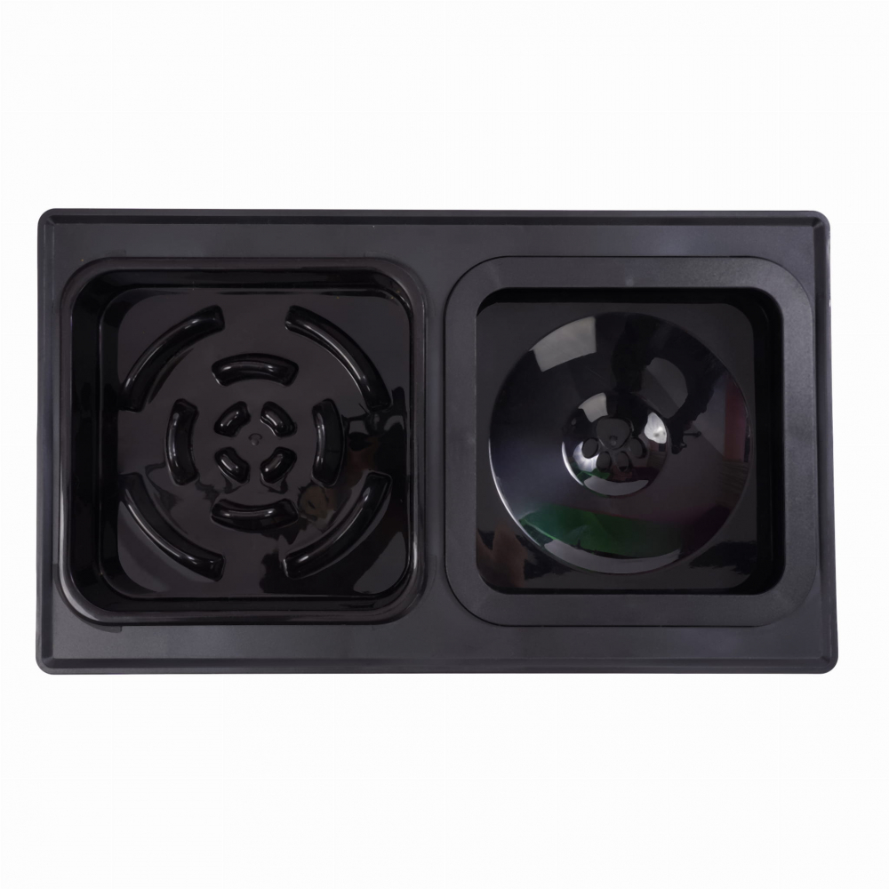 Set 2 boluri din otel inoxidabil pentru caine si pisica, pe suport pliabil, Negru [5]