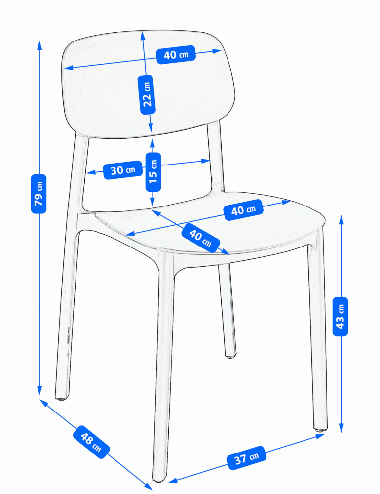 Set 3 scaune terasă Jumi LARA, plastic negru – Design modern și confort pentru orice spațiu [4]