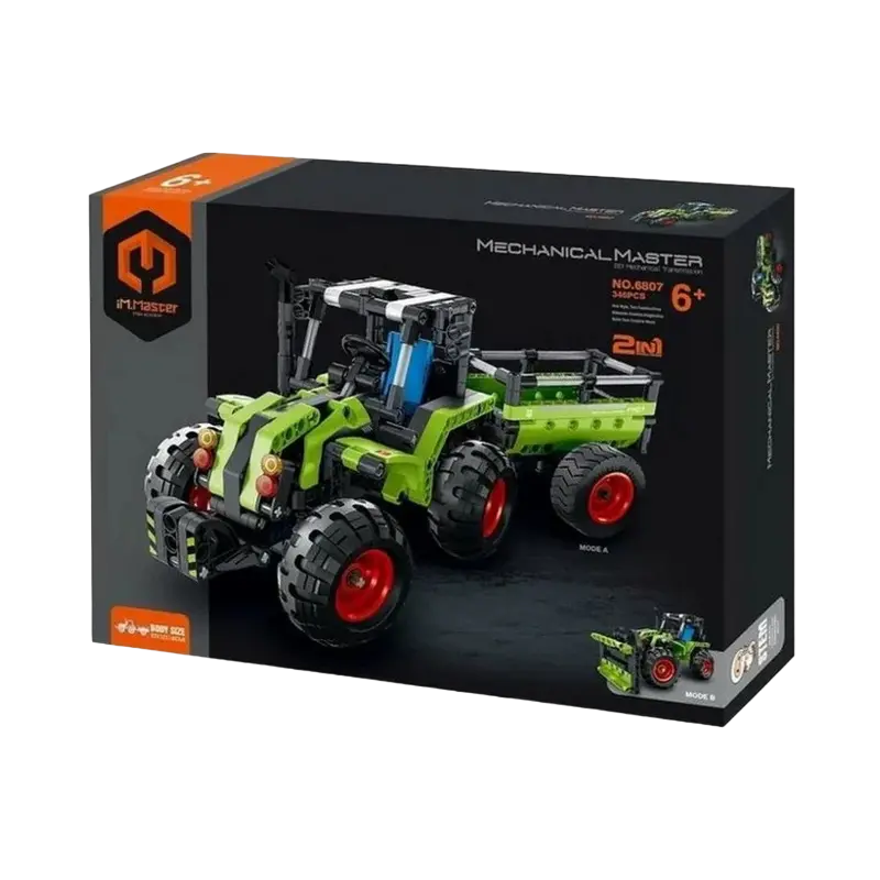 Set de Construcție iM.Master Bricks: 2 în 1, Tractor Fermă și Camion Plug de Zăpadă, 348 Piese [4]