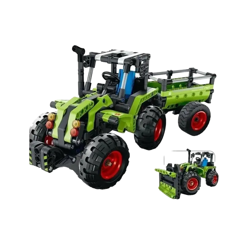 Set de Construcție iM.Master Bricks: 2 în 1, Tractor Fermă și Camion Plug de Zăpadă, 348 Piese [6]