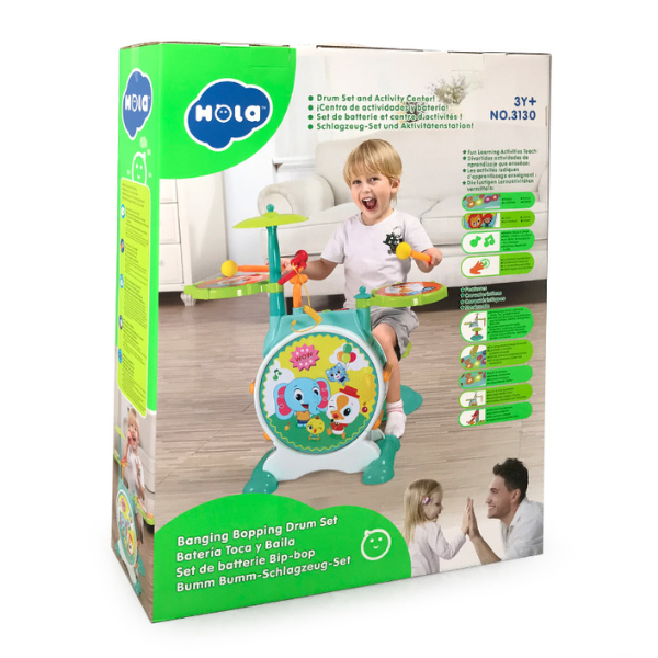 Набор ударных инструментов с креслом – Барабан, тарелки, микрофон + стул для маленьких музыкантов! [6]