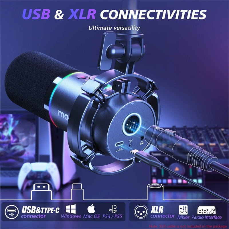 Set Microfon Dinamic USB/XLR cu Braț Suport [3]