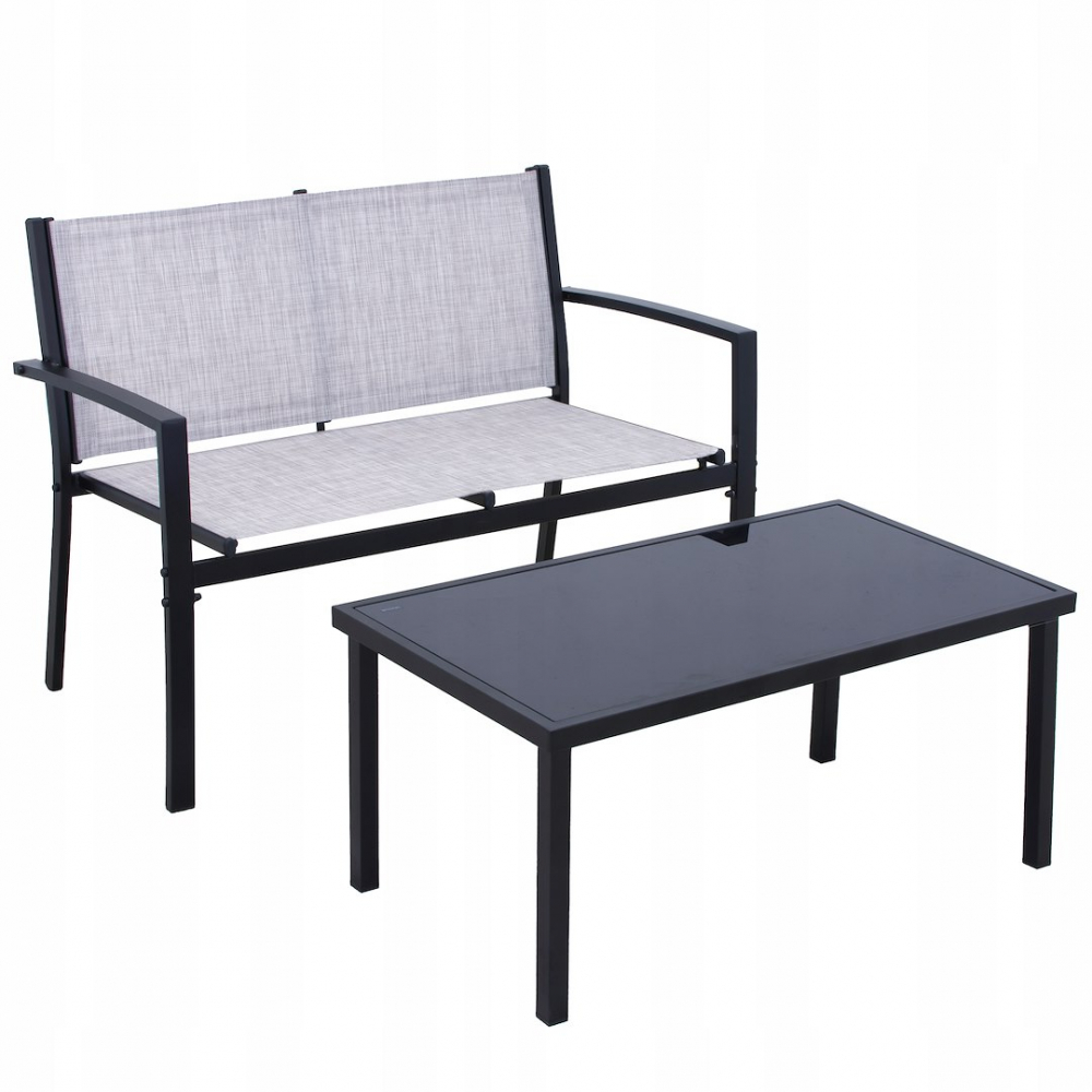 Set mobilier gradina/terasa, 1 masa, 2 scaune, 1 canapea, Jumi, plasa și metal, Maro [5]