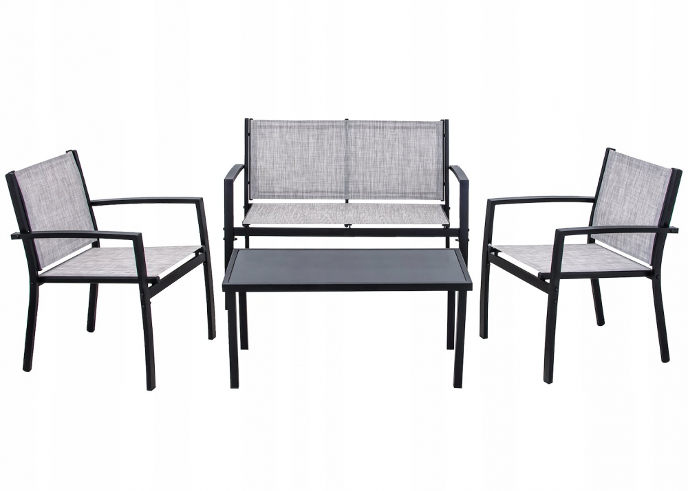 Set mobilier gradina/terasa, 1 masa, 2 scaune, 1 canapea, Jumi, plasa și metal, Maro [7]