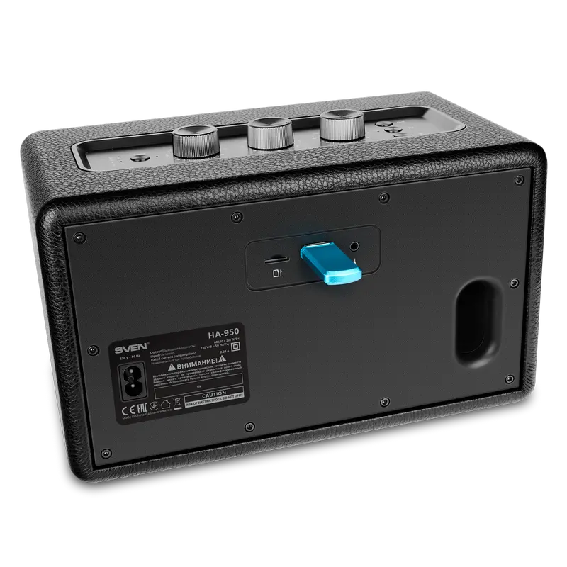Акустическая система SVEN HA-950 – 60Вт, Bluetooth 5.0, USB, MicroSD, Пульт ДУ, MDF и Кожа, Черная [4]